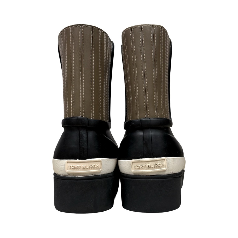 TORY BURCH Black Hurricane Rubber All
Weather Rain Ankle Boots - Picture 5 of 12